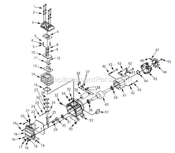 Page B Diagram and Parts List for HX4006 2005 Campbell Hausfeld Compressor